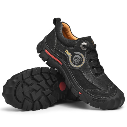 -- Men's Comfortable Orthopedic Leather Shoes - Lightweight ; Round Toe ; Breathable ; Arch Support ; Non-Slip ; Durable for 3 years