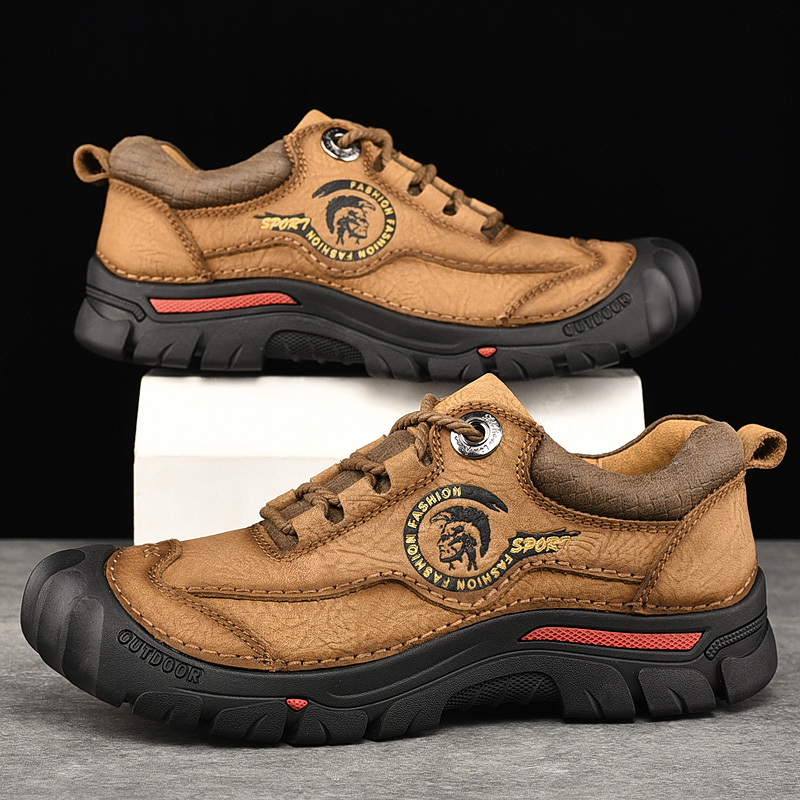 -- Men's Comfortable Orthopedic Leather Shoes - Lightweight ; Round Toe ; Breathable ; Arch Support ; Non-Slip ; Durable for 3 years