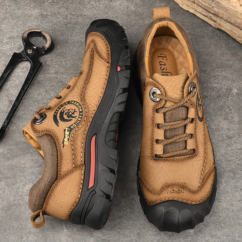 -- Men's Comfortable Orthopedic Leather Shoes - Lightweight ; Round Toe ; Breathable ; Arch Support ; Non-Slip ; Durable for 3 years