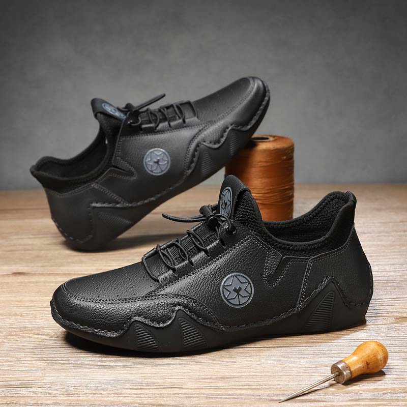 Men’s Slip-On Comfortable Arch Support Wide Toe Work Boots – Handcrafted, Waterproof, Slip-Resistant, Durable Outdoor Footwear