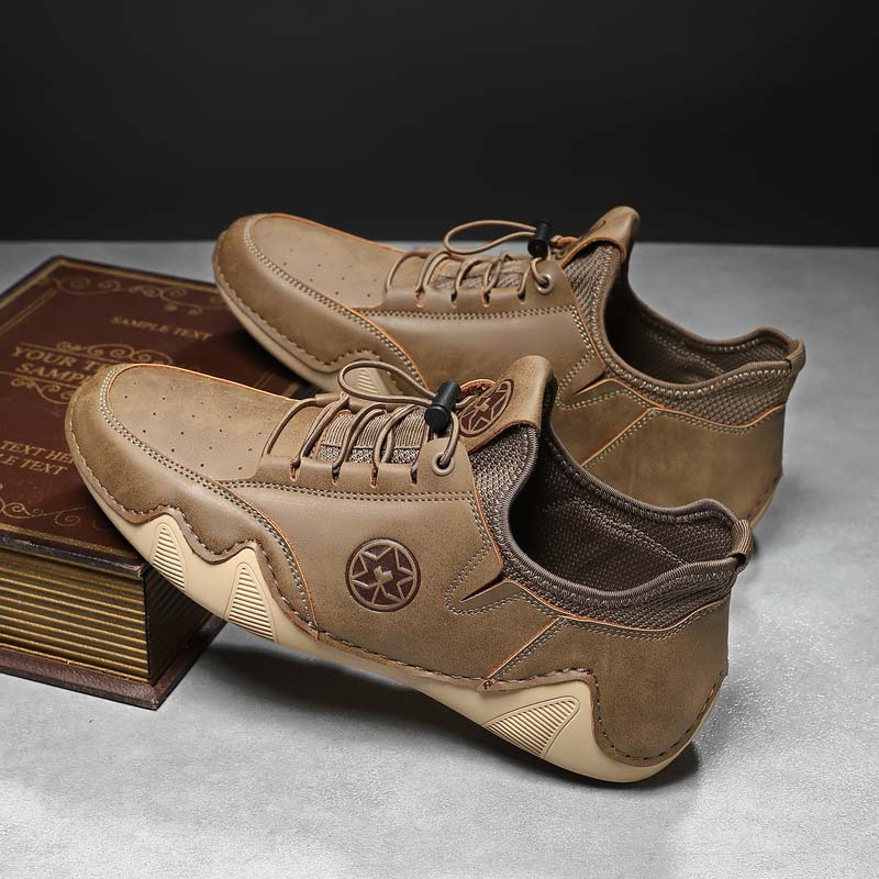 Men’s Slip-On Comfortable Arch Support Wide Toe Work Boots – Handcrafted, Waterproof, Slip-Resistant, Durable Outdoor Footwear