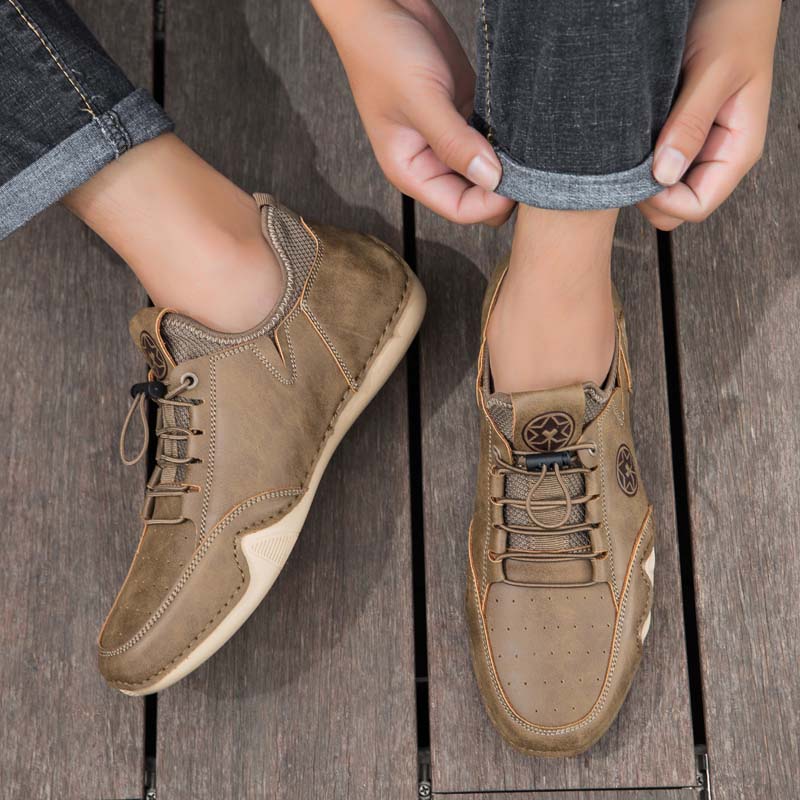 Men’s Slip-On Comfortable Arch Support Wide Toe Work Boots – Handcrafted, Waterproof, Slip-Resistant, Durable Outdoor Footwear