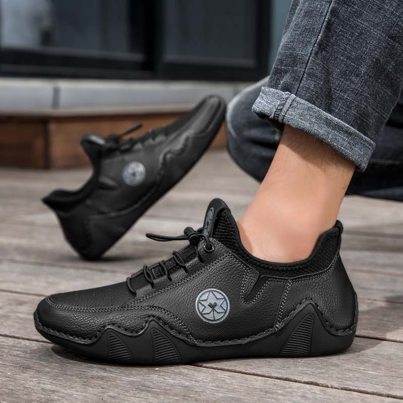 Men’s Slip-On Comfortable Arch Support Wide Toe Work Boots – Handcrafted, Waterproof, Slip-Resistant, Durable Outdoor Footwear