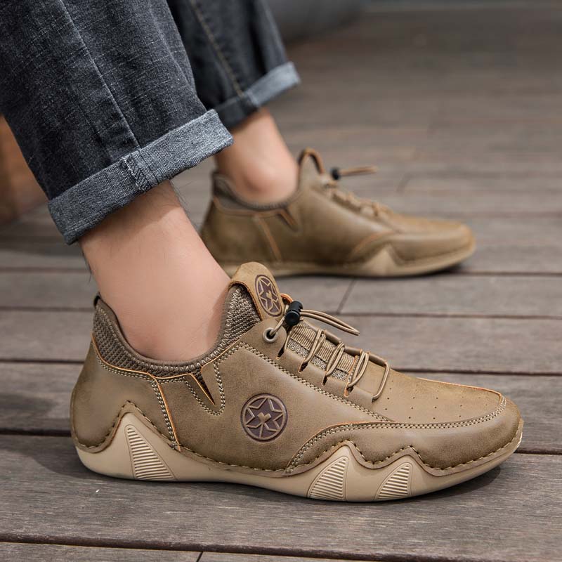 Men’s Slip-On Comfortable Arch Support Wide Toe Work Boots – Handcrafted, Waterproof, Slip-Resistant, Durable Outdoor Footwear