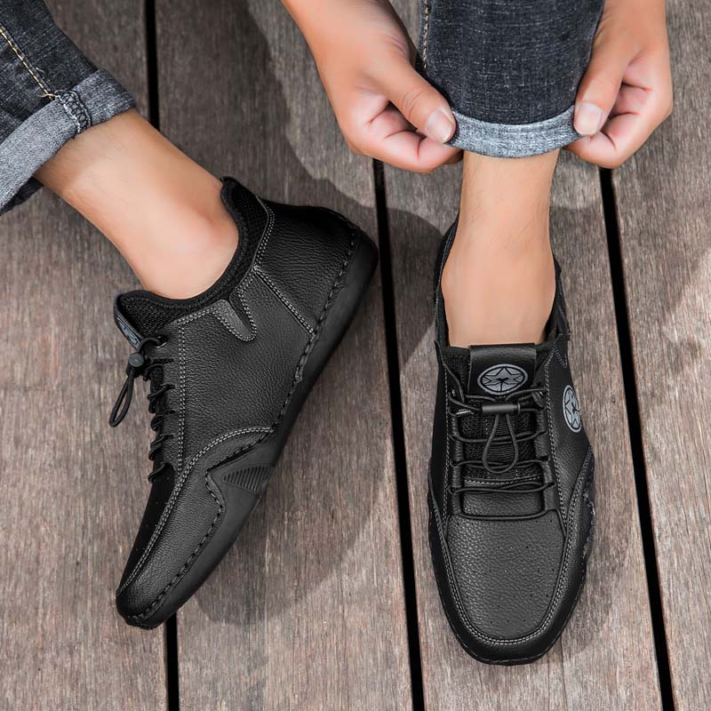 Men’s Slip-On Comfortable Arch Support Wide Toe Work Boots – Handcrafted, Waterproof, Slip-Resistant, Durable Outdoor Footwear