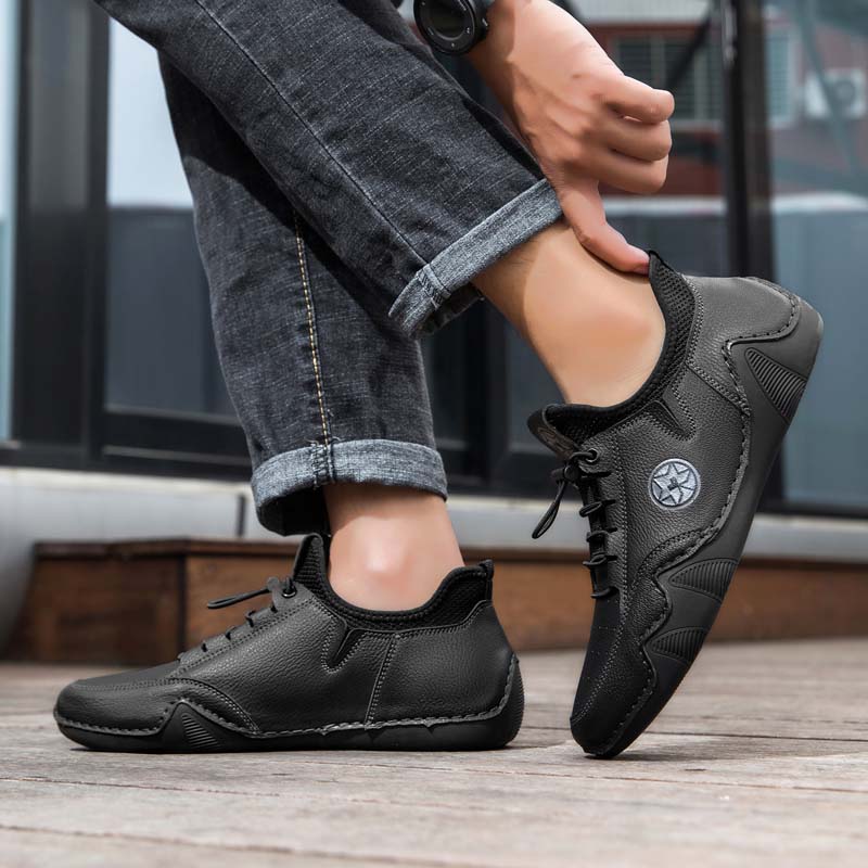 Men’s Slip-On Comfortable Arch Support Wide Toe Work Boots – Handcrafted, Waterproof, Slip-Resistant, Durable Outdoor Footwear