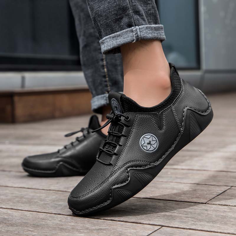 Men’s Slip-On Comfortable Arch Support Wide Toe Work Boots – Handcrafted, Waterproof, Slip-Resistant, Durable Outdoor Footwear