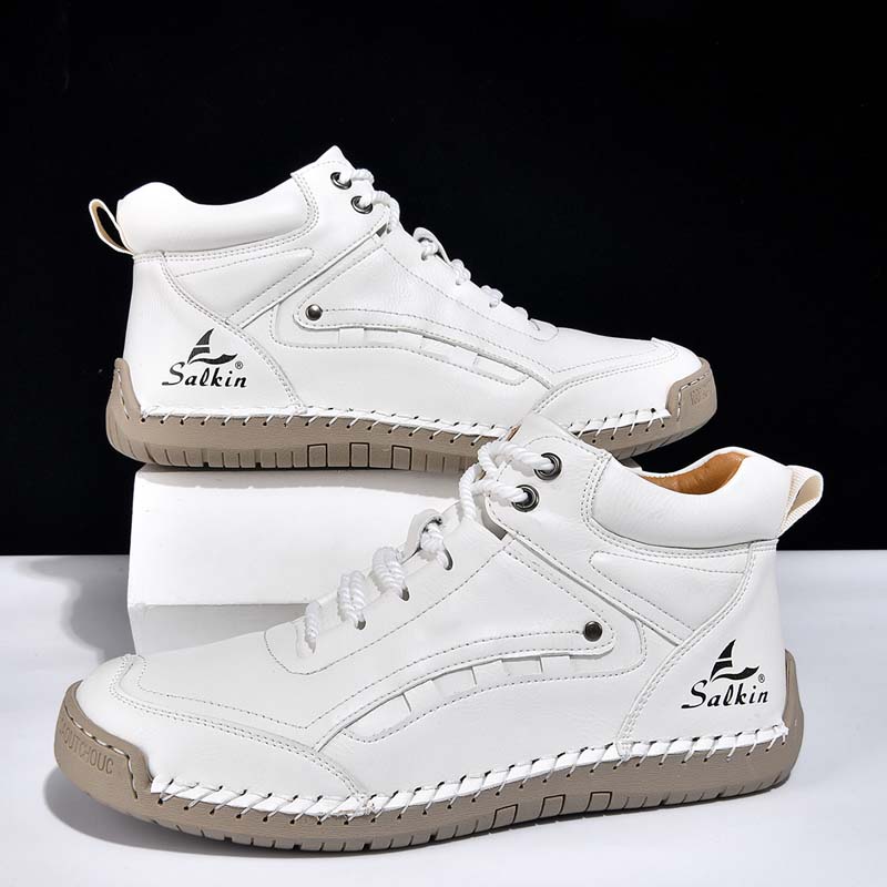 Men's Outdoor Vintage Work Boots - Handcrafted Stitching, Waterproof & Slip-Resistant