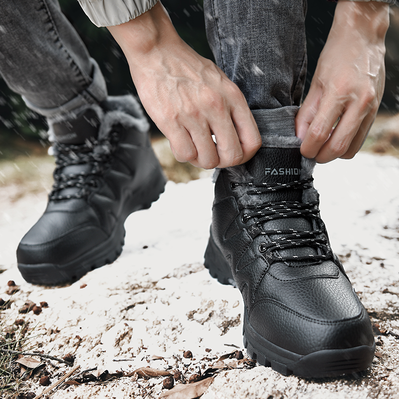 Men’s Warm&Cozy Winter Boots, Non-Slip-Waterproof-Scratch-Resistant-Arch Support Hiking Boots-Ideal for Outdoor Adventures, Hiking, Sports, Work