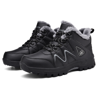 Men’s Warm&Cozy Winter Boots, Non-Slip-Waterproof-Scratch-Resistant-Arch Support Hiking Boots-Ideal for Outdoor Adventures, Hiking, Sports, Work