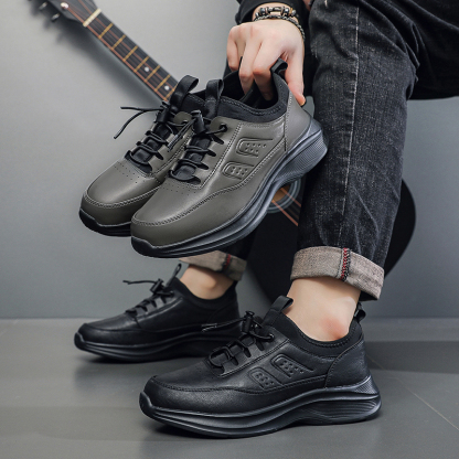 Men's Orthopedic Outdoor Walking Shoes - Built-In Arch Support; Waterproof Leather Upper; Wide Toe; Non-Slip; Ankle Support; Scratch&Smash&Puncture Resistant; Comfortable Hiking Boots