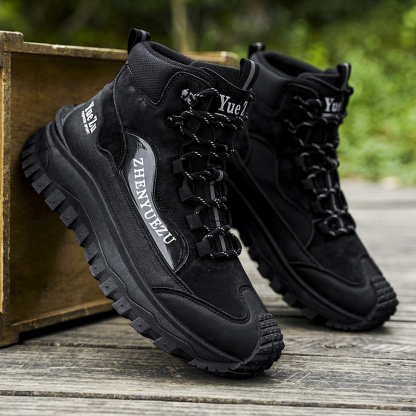 Men's Winter Warm and Cozy Thermal Lining Hiking Shoes - Lightweight - Anti-Slip - Water-Resistant - Breathable Sneakers -Ideal for Daily Routine, Outdoor Adventures, Sport, Travelling