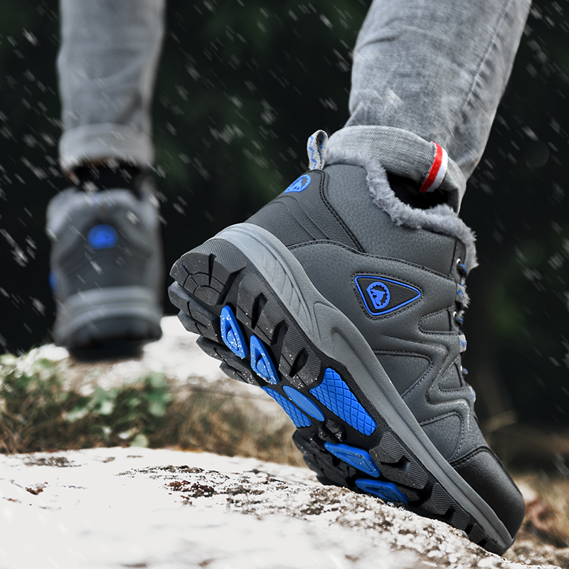 Men’s Warm&Cozy Winter Boots, Non-Slip-Waterproof-Scratch-Resistant-Arch Support Hiking Boots-Ideal for Outdoor Adventures, Hiking, Sports, Work