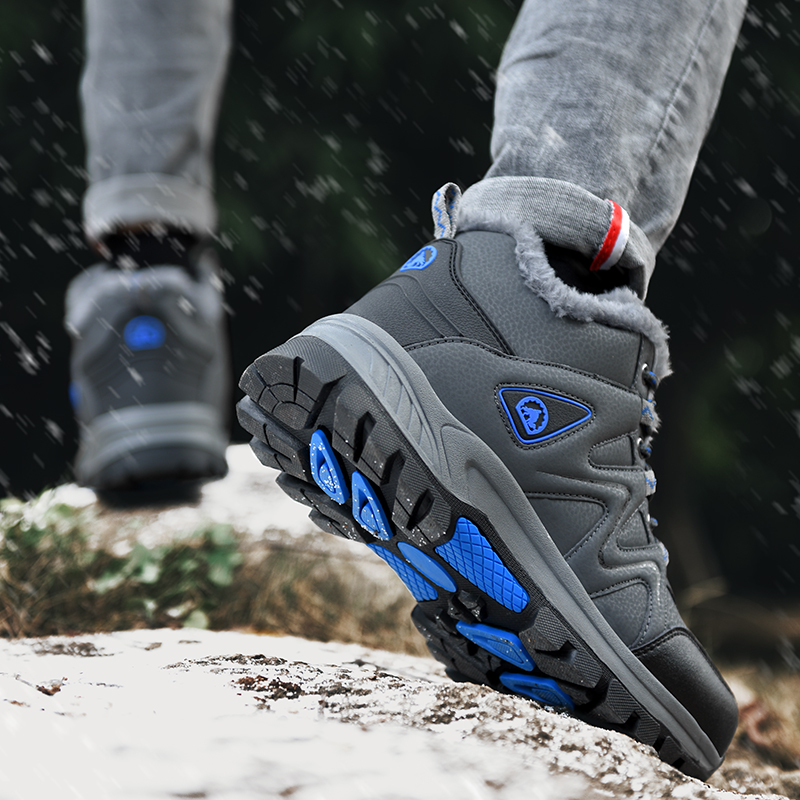 Men’s Warm&Cozy Winter Boots, Non-Slip-Waterproof-Scratch-Resistant-Arch Support Hiking Boots-Ideal for Outdoor Adventures, Hiking, Sports, Work