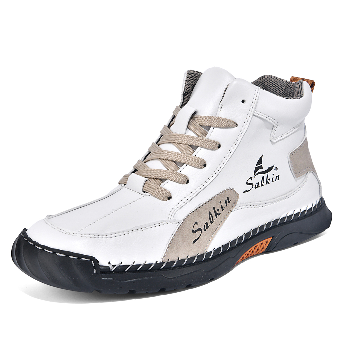 Men's Orthopedic Walking Shoes - Built-In Arch Support; Waterproof Leather Upper; Wide Toe; Non-Slip; Anti-Wear; Comfortable