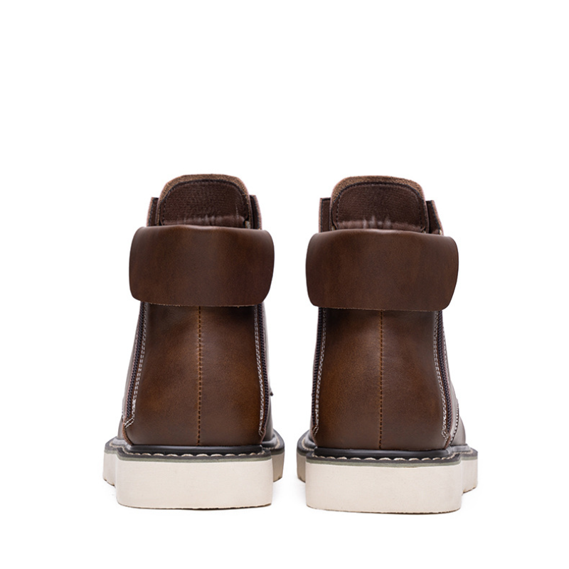 Men's Work Boots, 6 Inch Soft Toe Boot, Wedge Sole, Arch Support Anti-Fatigue Shoes, Water Resistant Leather EH Safety Boots