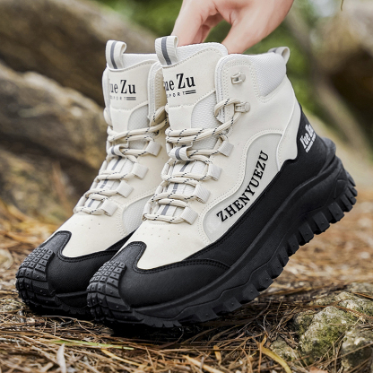 Men's Winter Warm and Cozy Thermal Lining Hiking Shoes - Lightweight - Anti-Slip - Water-Resistant - Breathable Sneakers -Ideal for Daily Routine, Outdoor Adventures, Sport, Travelling