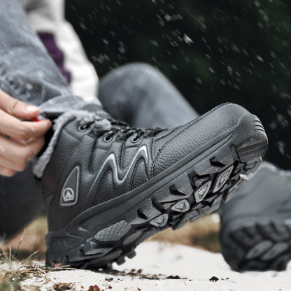 Men’s Warm&Cozy Winter Boots, Non-Slip-Waterproof-Scratch-Resistant-Arch Support Hiking Boots-Ideal for Outdoor Adventures, Hiking, Sports, Work