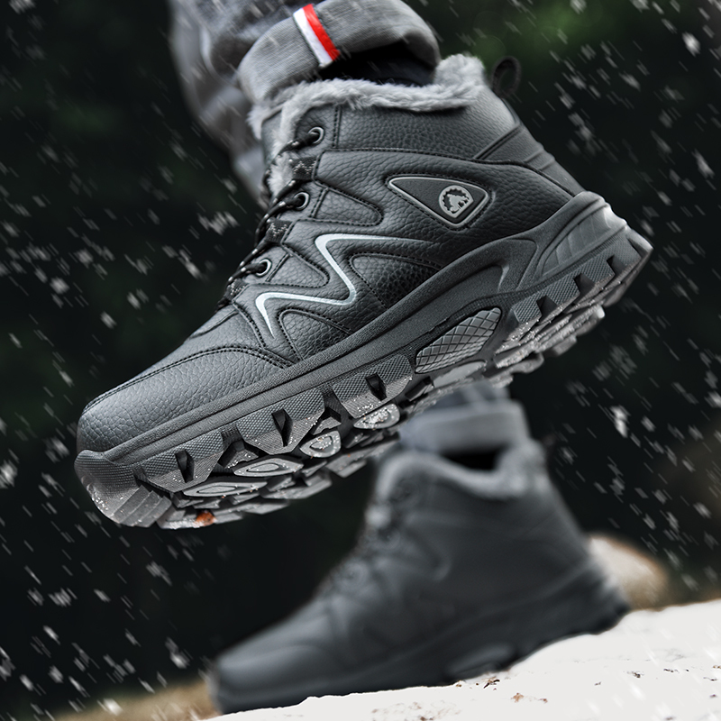 Men’s Warm&Cozy Winter Boots, Non-Slip-Waterproof-Scratch-Resistant-Arch Support Hiking Boots-Ideal for Outdoor Adventures, Hiking, Sports, Work