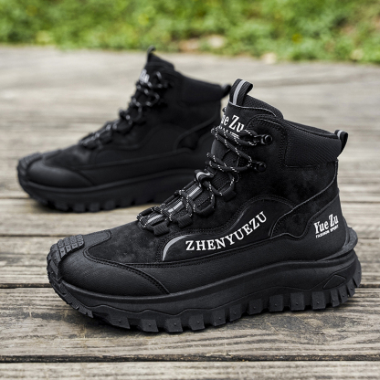 Men's Winter Warm and Cozy Thermal Lining Hiking Shoes - Lightweight - Anti-Slip - Water-Resistant - Breathable Sneakers -Ideal for Daily Routine, Outdoor Adventures, Sport, Travelling