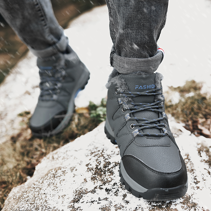 Men’s Warm&Cozy Winter Boots, Non-Slip-Waterproof-Scratch-Resistant-Arch Support Hiking Boots-Ideal for Outdoor Adventures, Hiking, Sports, Work