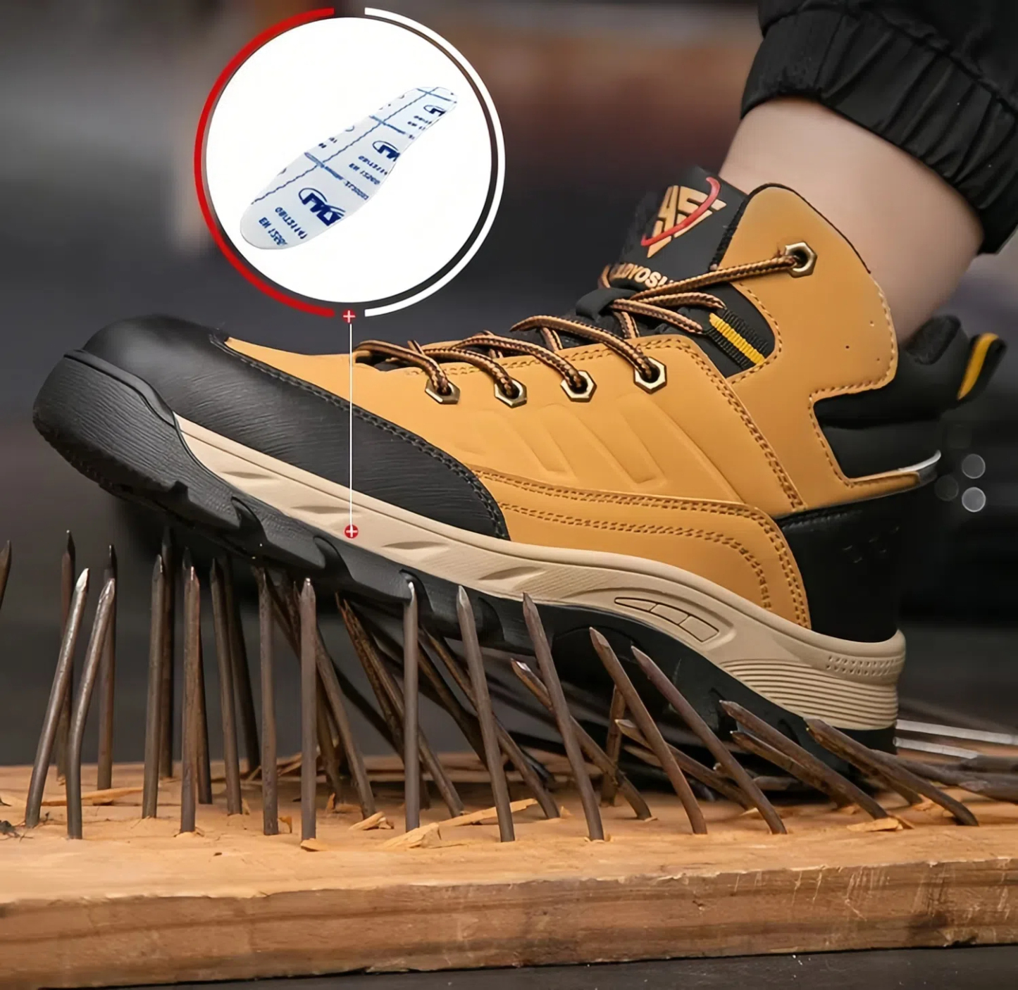 🎁Hot Sale 50% OFF⏳Clearance!! Men's Outdoor Hiking Boots, Waterproof Leather Trekking Boots with Ankle Support, Non-Slip Lightweight Trail Shoes for Walking Climbing Camping