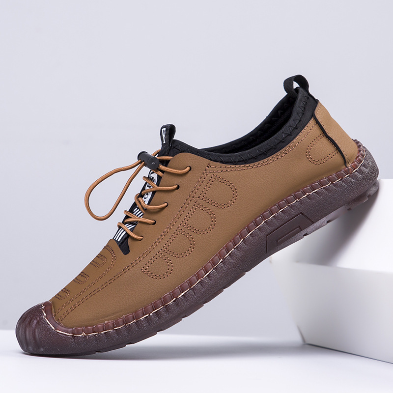 2025 new breathable slip-on casual soft soled men's leather shoes