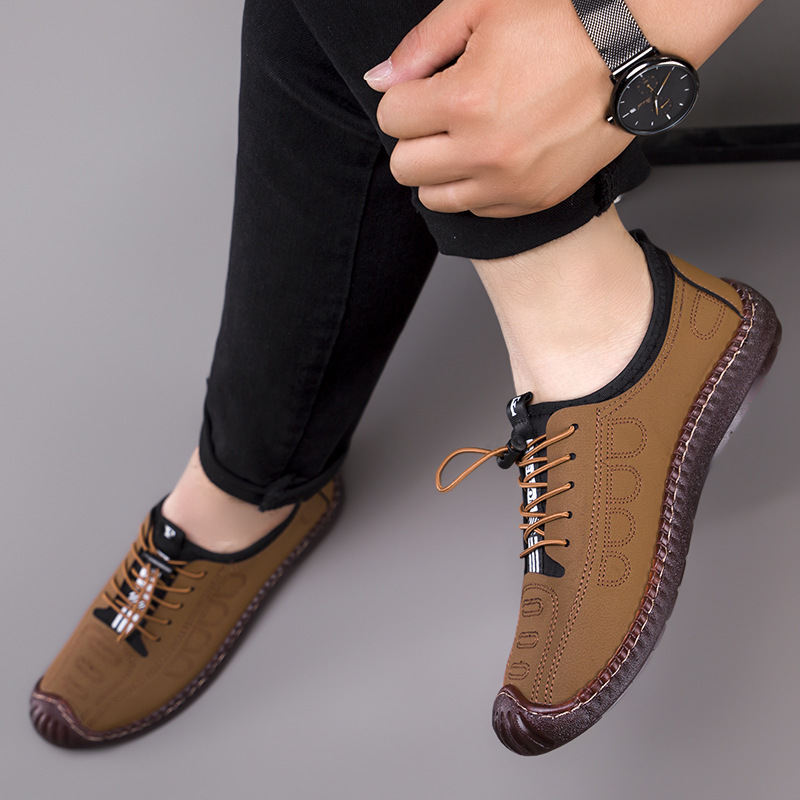 2025 new breathable slip-on casual soft soled men's leather shoes