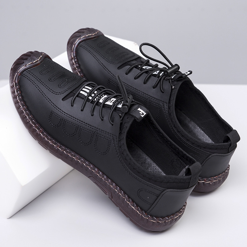 2025 new breathable slip-on casual soft soled men's leather shoes