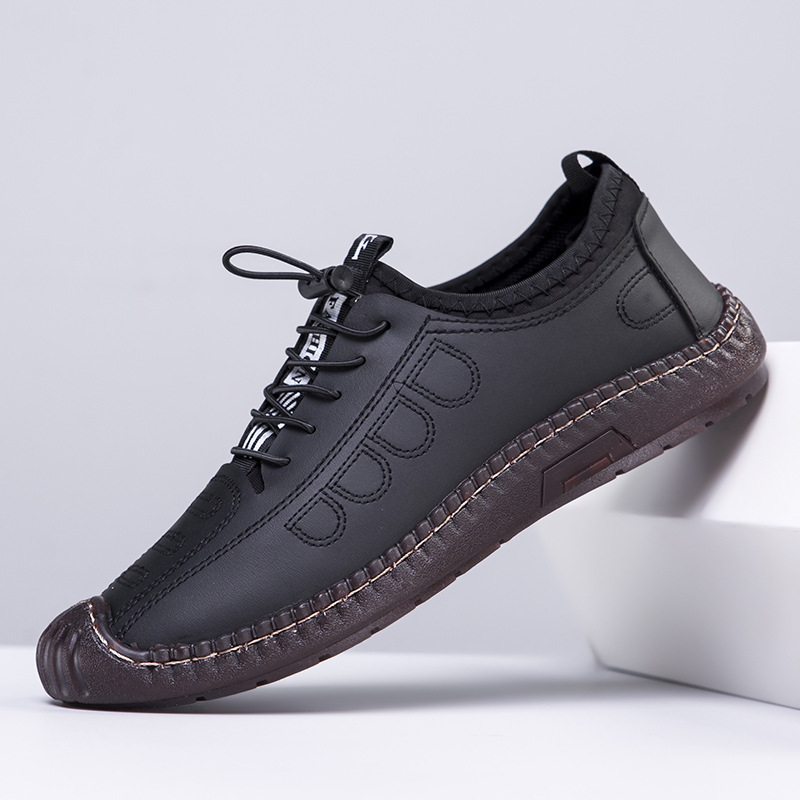 2025 new breathable slip-on casual soft soled men's leather shoes