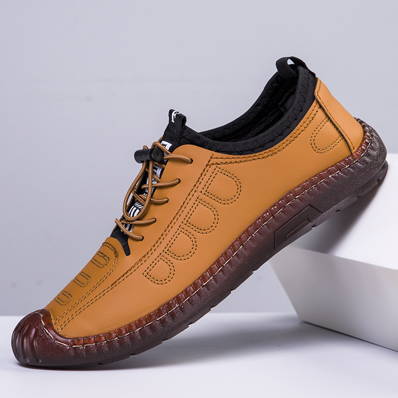 2025 new breathable slip-on casual soft soled men's leather shoes