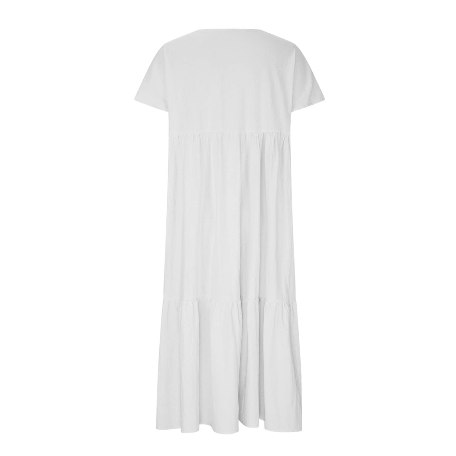 Floral print short-sleeve V-neck spliced long dress