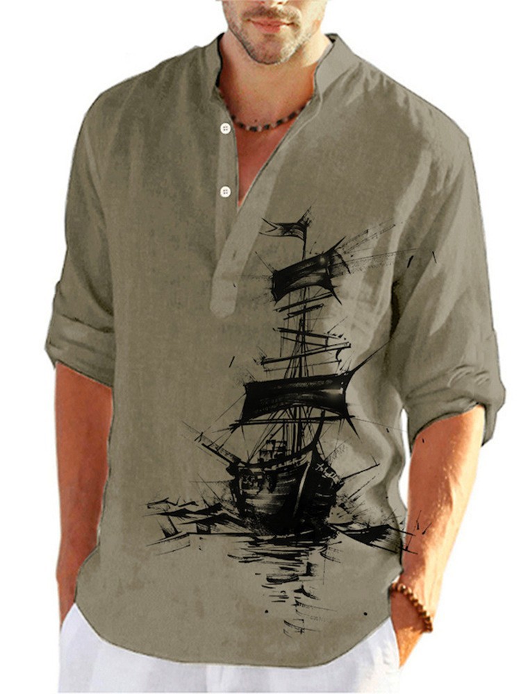 50%OFF!Men's  Summer Cotton Linen Casual Long Sleeve Shirt