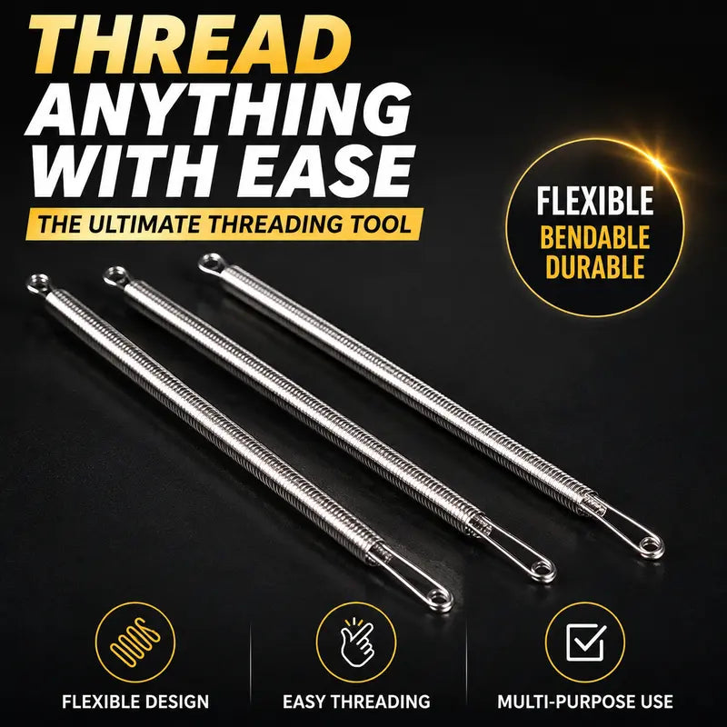 🧵 Flexible Drawstring Threader Tool – 5PCS Stainless Steel Cord Repair Set