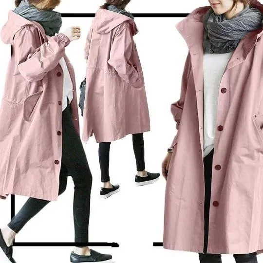 Water Resistant Oversized Hooded Windbreaker Rain Jacket