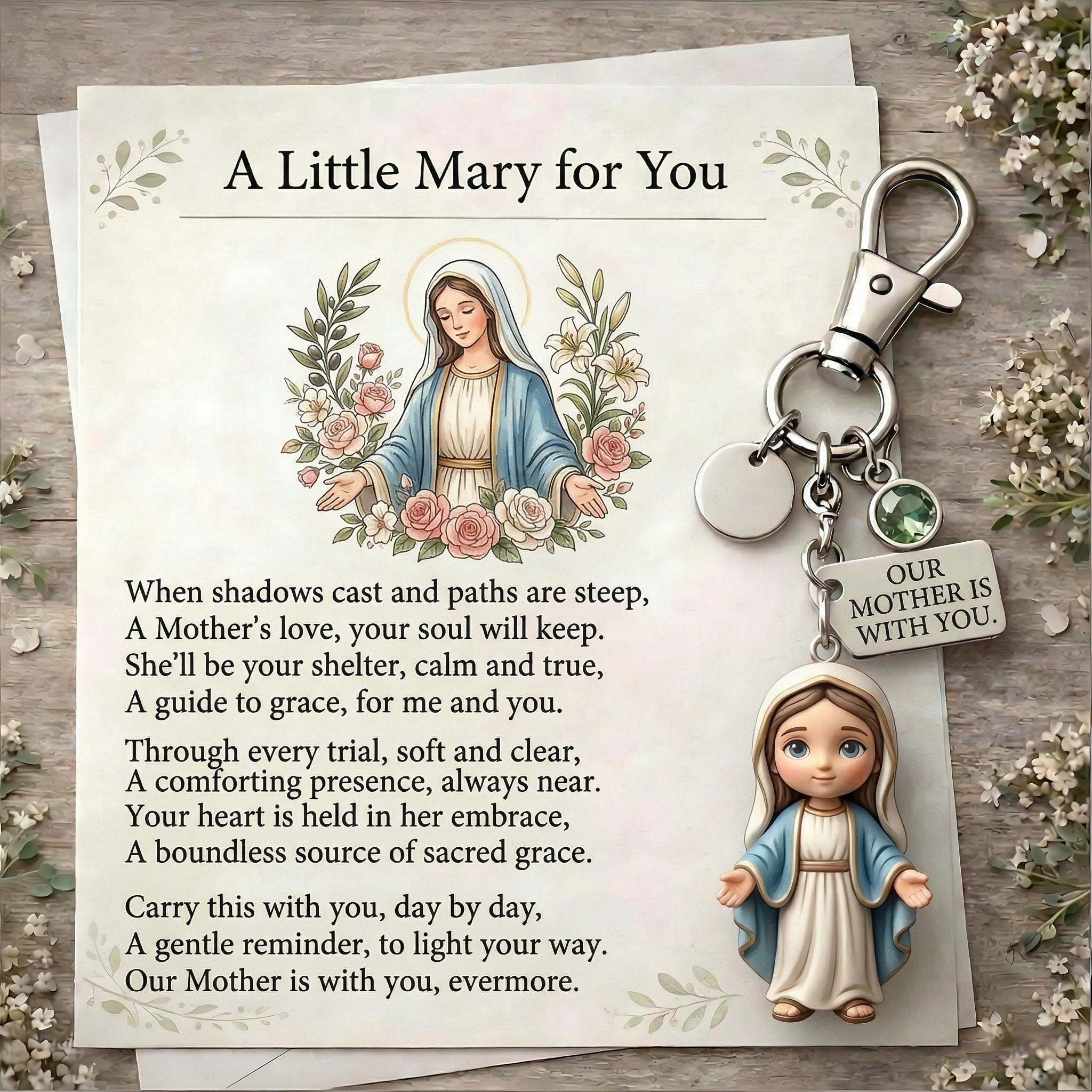 "A Little Jesus for You" - Comforting Pocket Reminder Keychain & Poem Card Gift Set 🌟🙏