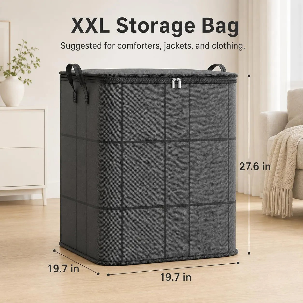 🔥 Limited-Time 50% OFF — XXL Zippered Storage Organizer for Bedding & Clothes