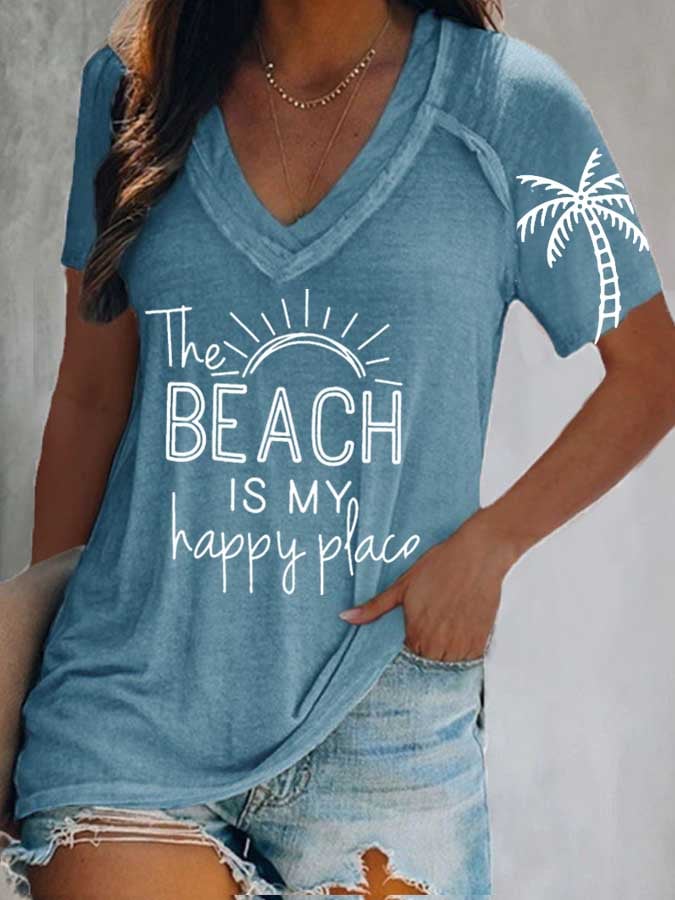 🔥Buy 3 Get 10% Off🔥Sun Beach Letter Print T-Shirt