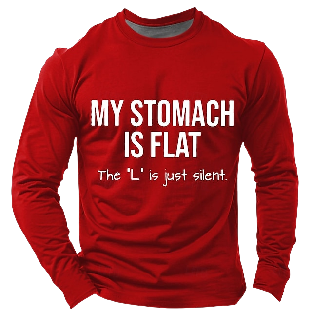 Men's Funny Slang T Shirt Long Sleeve T shirt 3D Print Crew Neck Shirt Fashion Daily Basic Street Casual Daily Black Red Blue Summer Spring All Seasons Clothing Apparel