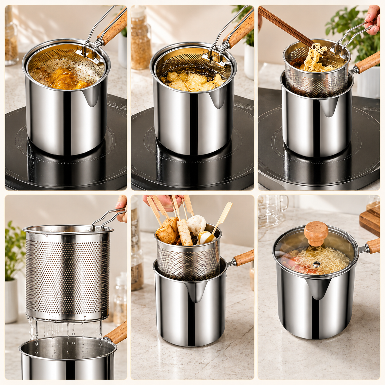 Compact personal deep fryer size and included accessories