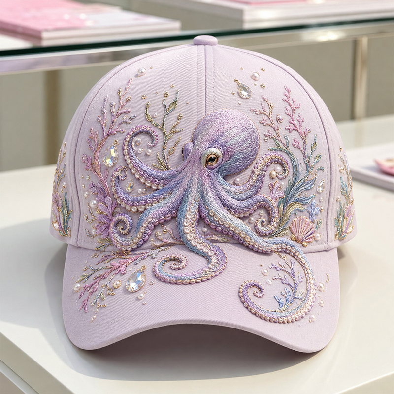 🔥 Last Day 49% OFF – 🌊 3D Ocean Creatures Embroidery Cap