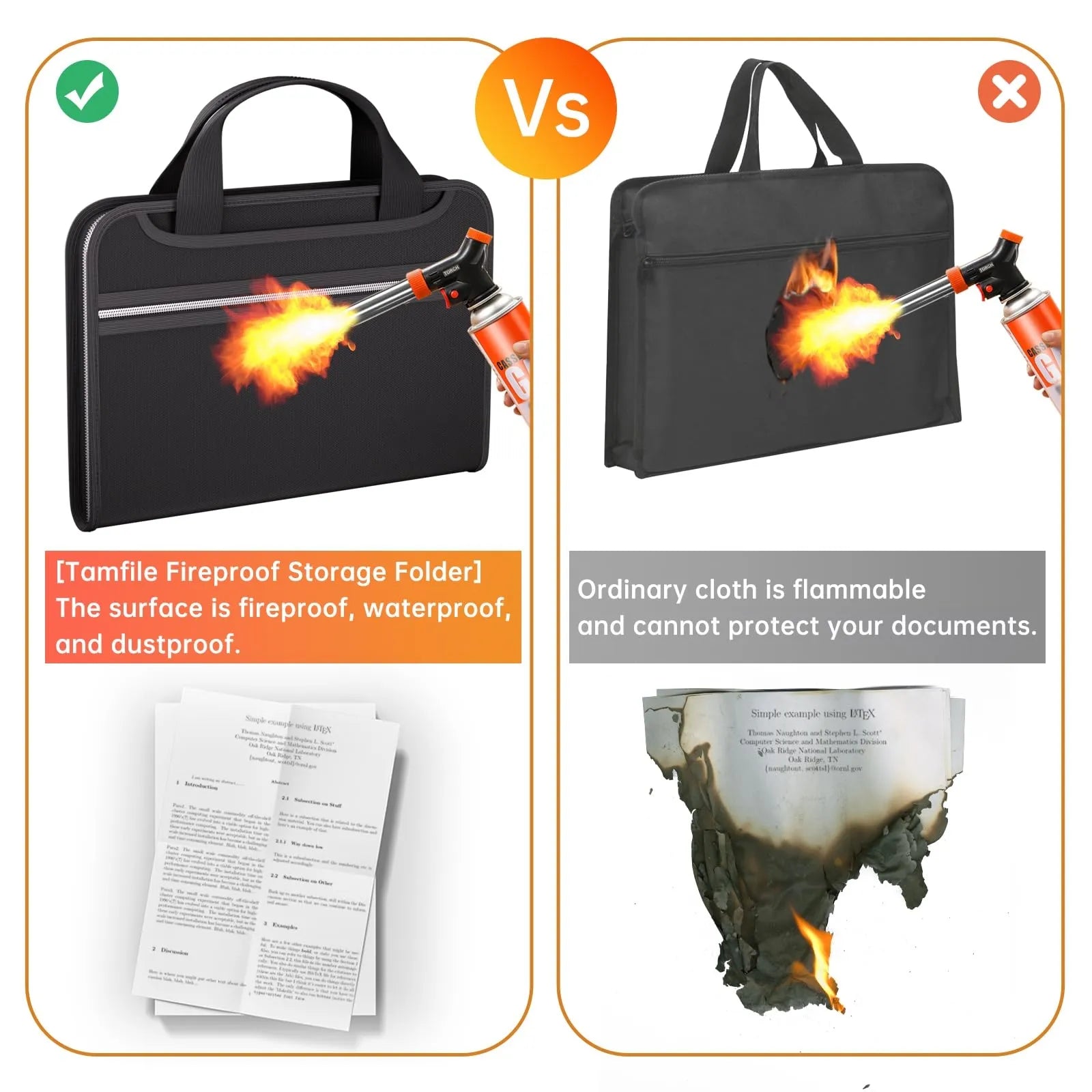 🔥 Fire-Resistant Document Organizer – Waterproof Accordion File Folder 💼