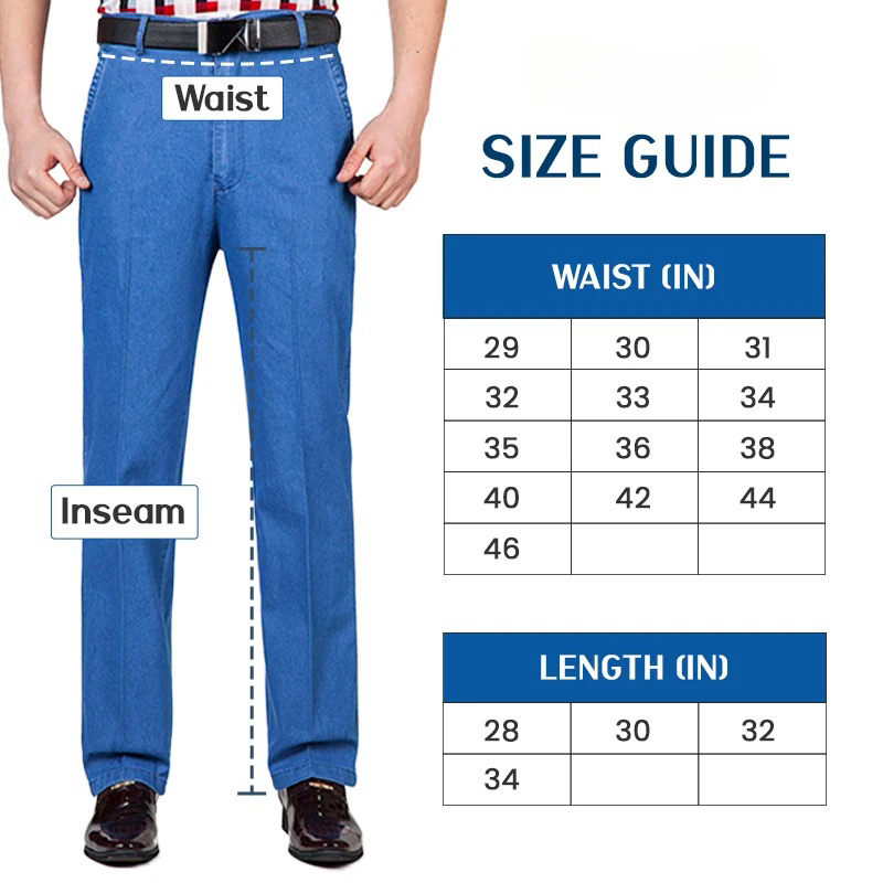 Dudlle Dad Jeans- Men's High Waist Straight Fit Stretch Jeans