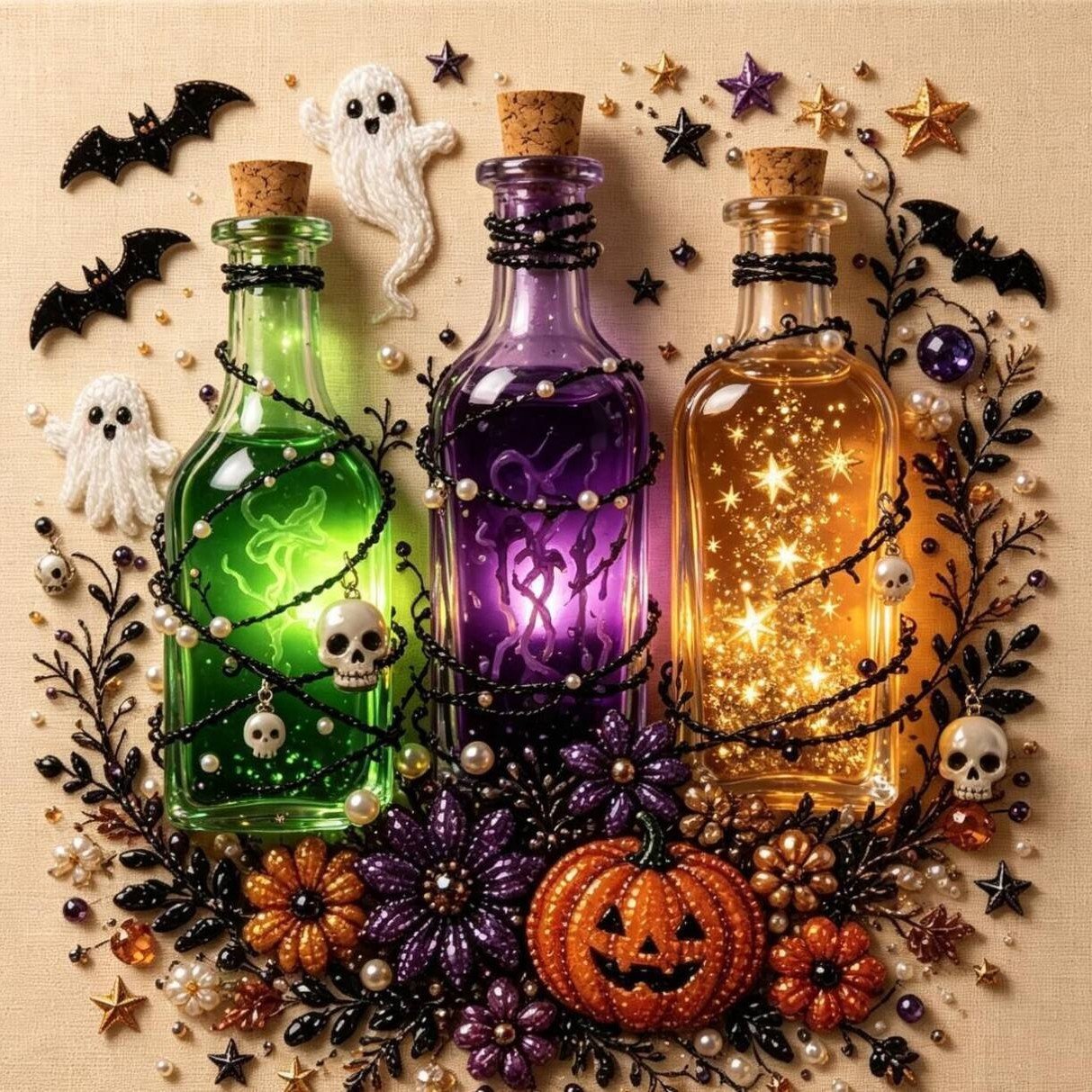 Halloween Pearl Diamond Art DIY Kit—Ghost house