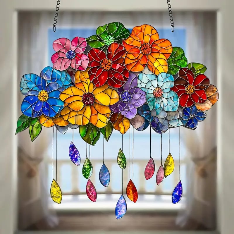 💐🌈Blooming Cloud Stained Art Ornament (8 inches)