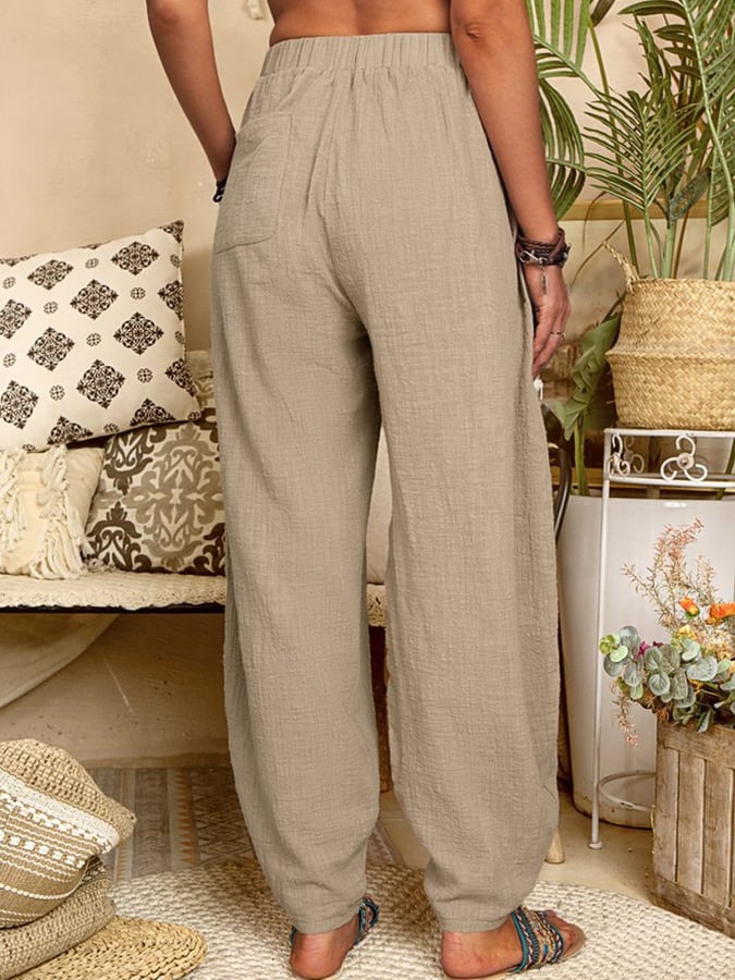  Buy 3 Get 15% Off Women's Casual Pocket Loose Trousers