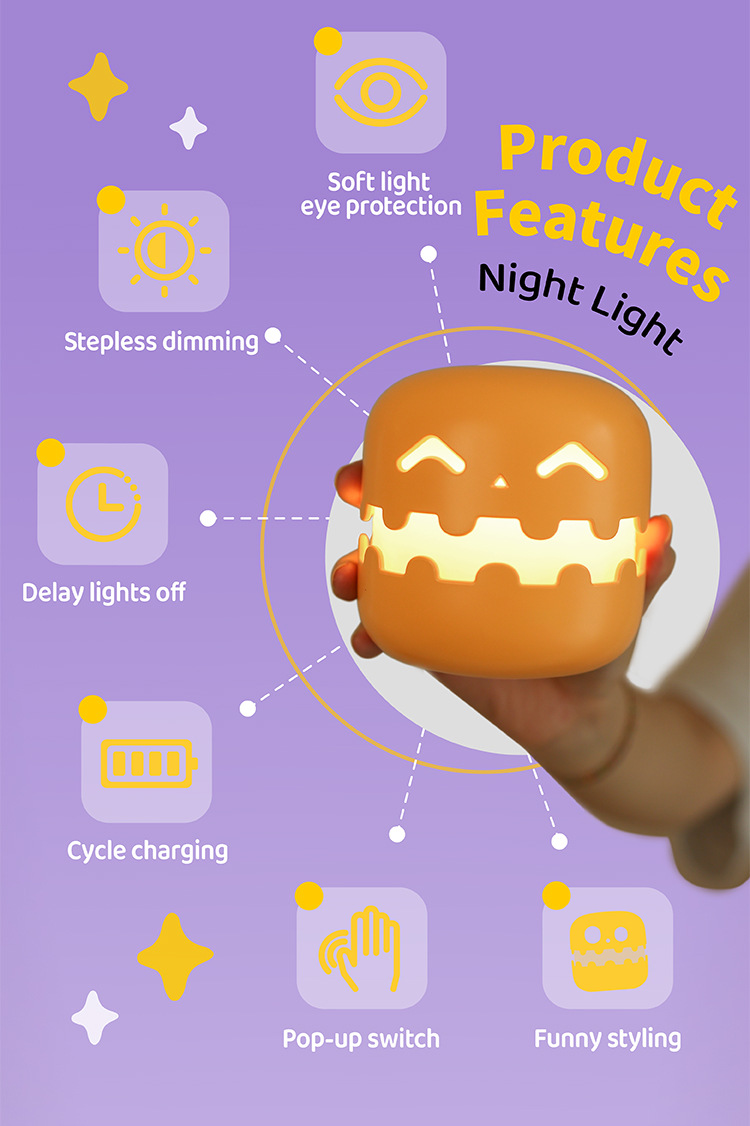 🔥 Last Chance! Cute Foldable Pumpkin Night Light 🎃 - Rechargeable Dimmable LED Lamp, Halloween Decor & Unique Creative Gift for All Ages