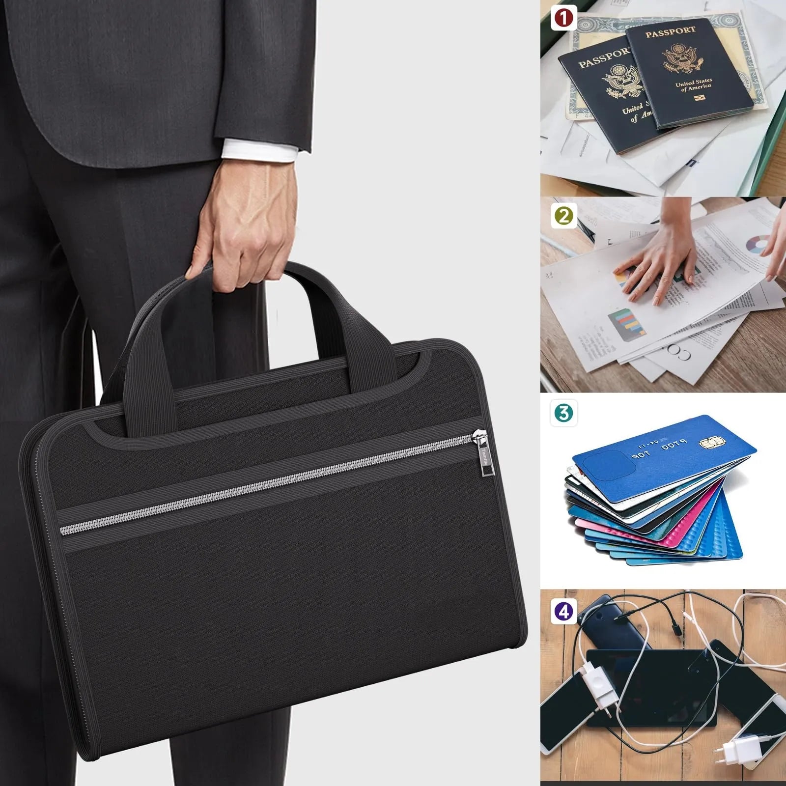 🔥 Fire-Resistant Document Organizer – Waterproof Accordion File Folder 💼
