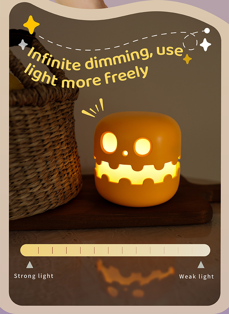 🔥 Last Chance! Cute Foldable Pumpkin Night Light 🎃 - Rechargeable Dimmable LED Lamp, Halloween Decor & Unique Creative Gift for All Ages