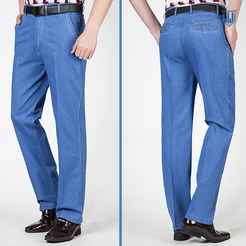 Dudlle Dad Jeans- Men's High Waist Straight Fit Stretch Jeans